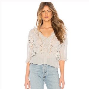 LoveShackFancy Devon embroidered top